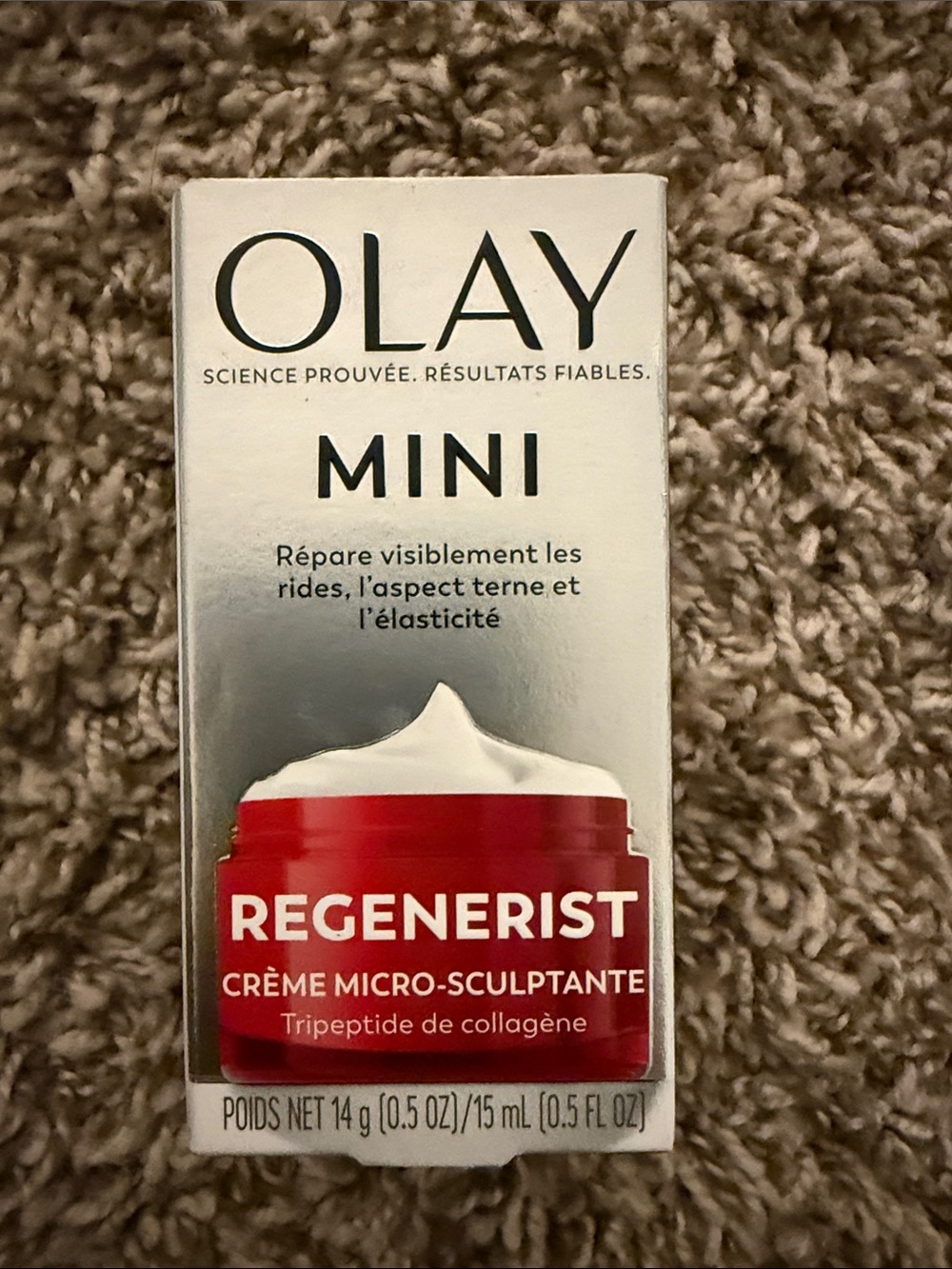 OLAY Regenerist Mini Face Cream Red and Silver Packaging